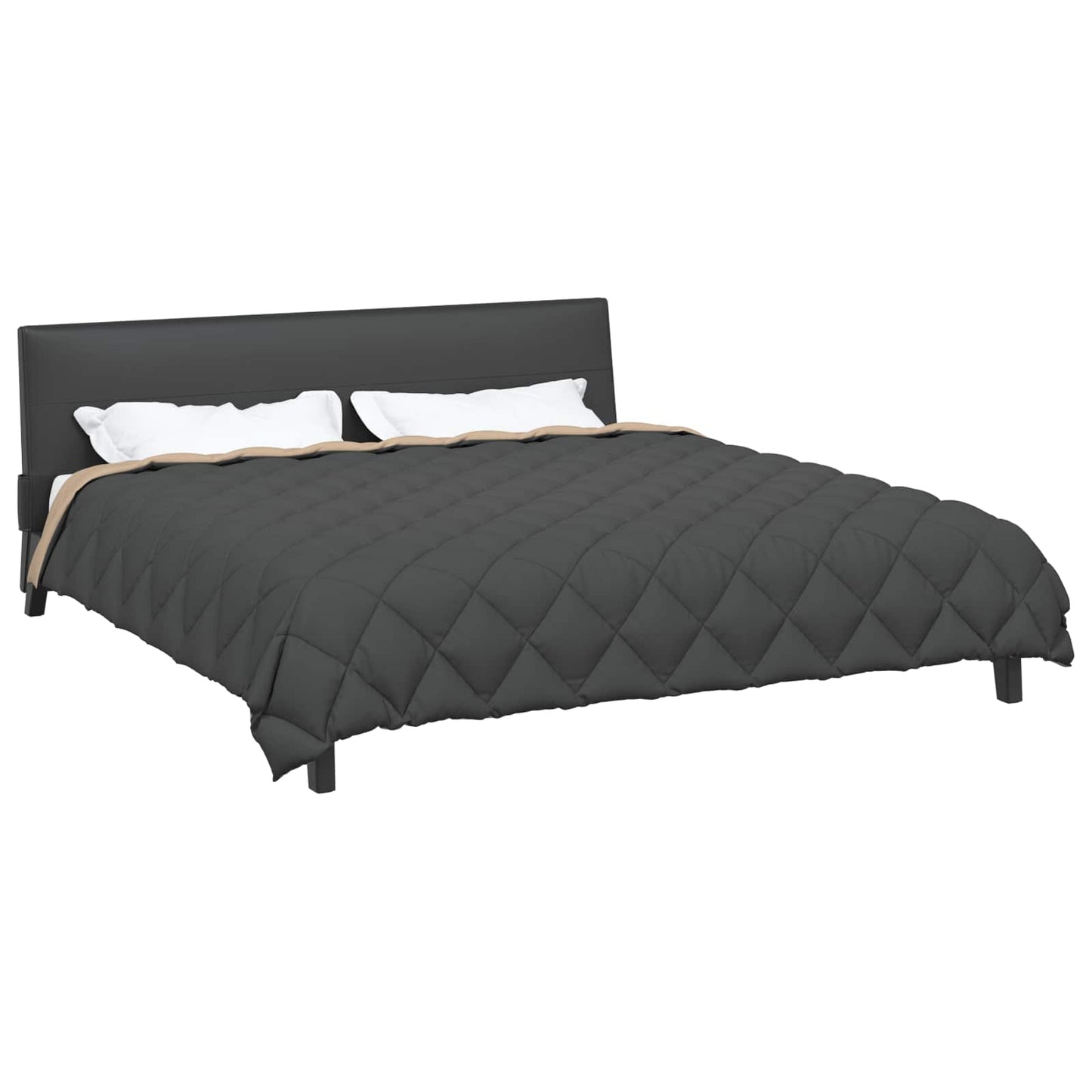 Winter Duvet Anthracite and Taupe 200 x 240 cm Microfiber