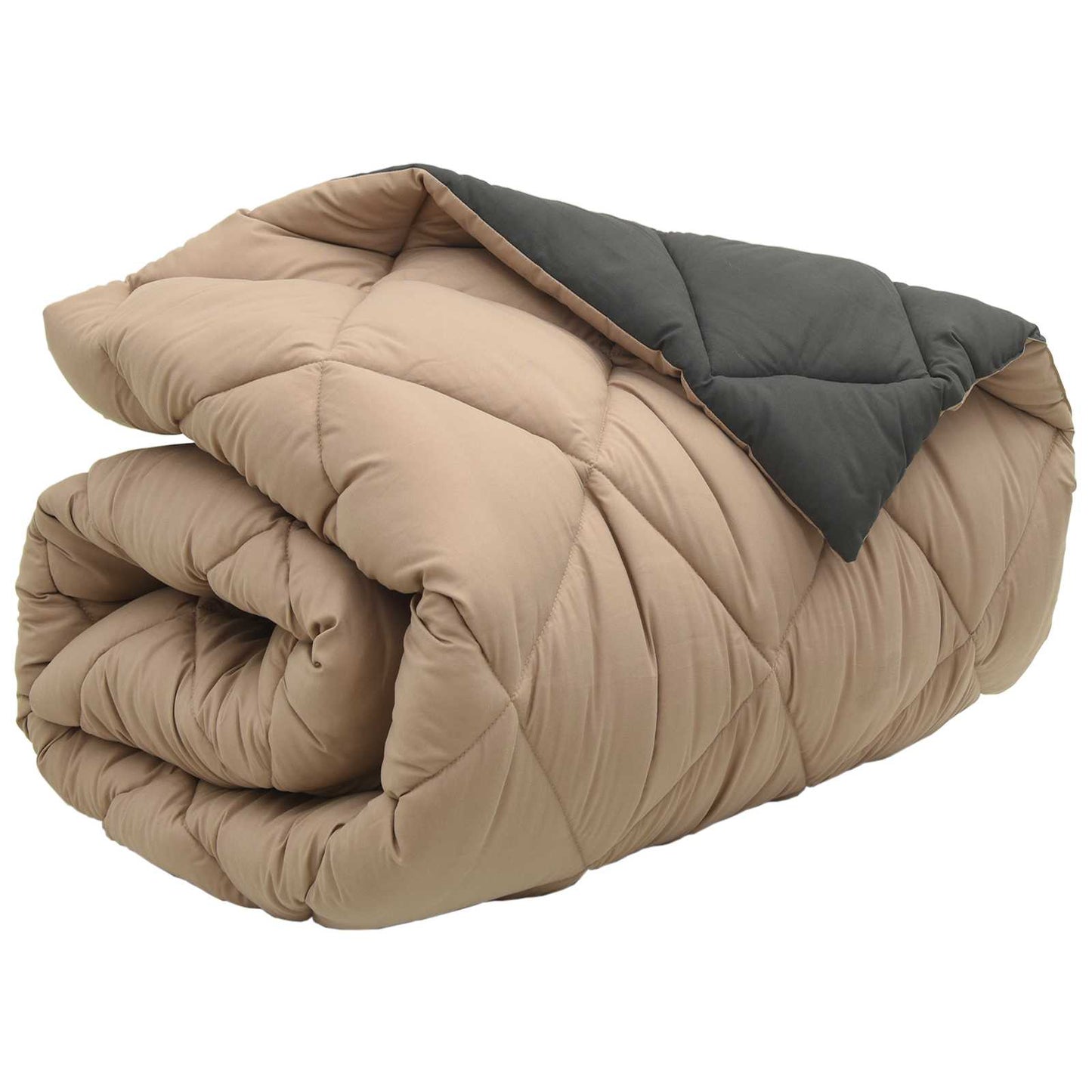 Winter Duvet Anthracite and Taupe 140 x 220 cm Microfiber