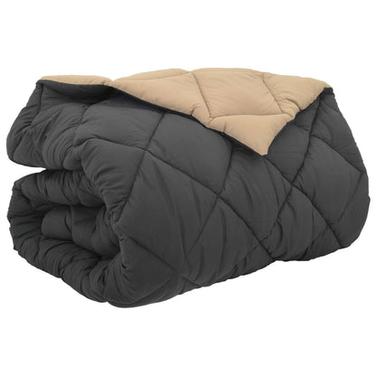 Winter Duvet Anthracite and Taupe 220 x 240 cm Microfiber