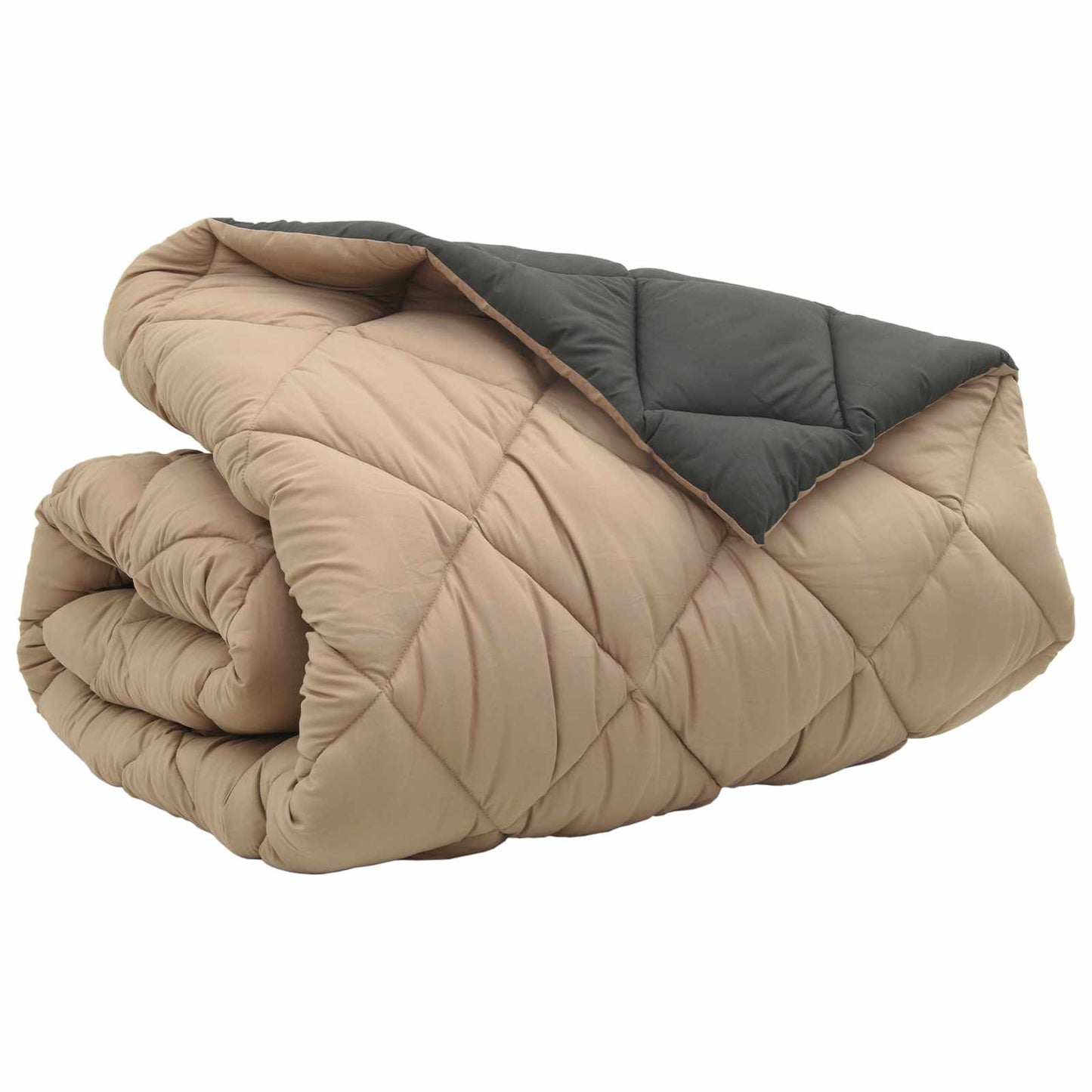 Winter Duvet Anthracite and Taupe 220 x 240 cm Microfiber