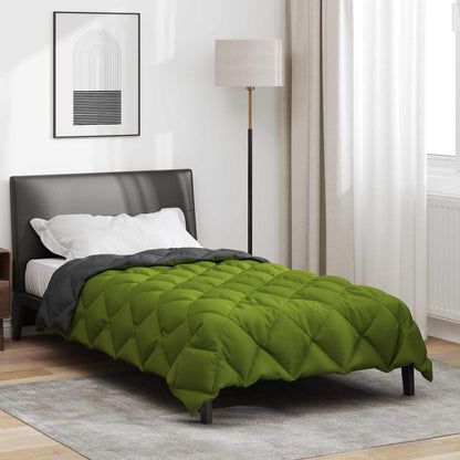Winter Duvet Green and Anthracite 135 x 200 cm Microfiber