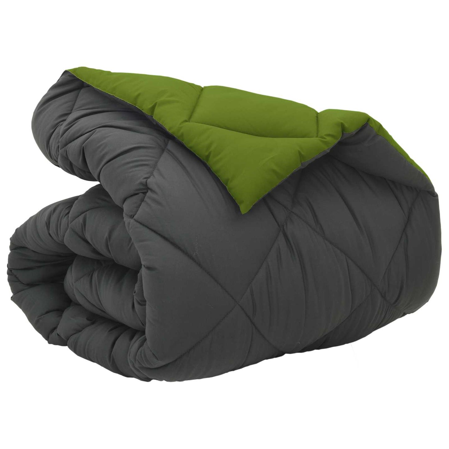 Winter Duvet Green and Anthracite 135 x 200 cm Microfiber