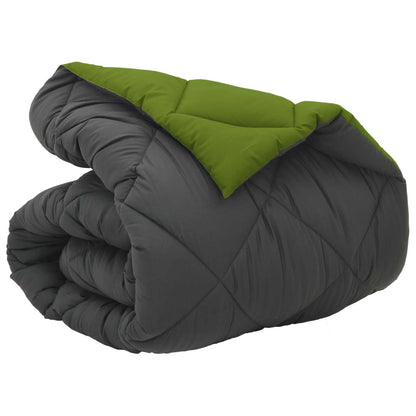 Winter Duvet Green and Anthracite 140 x 200 cm Microfiber