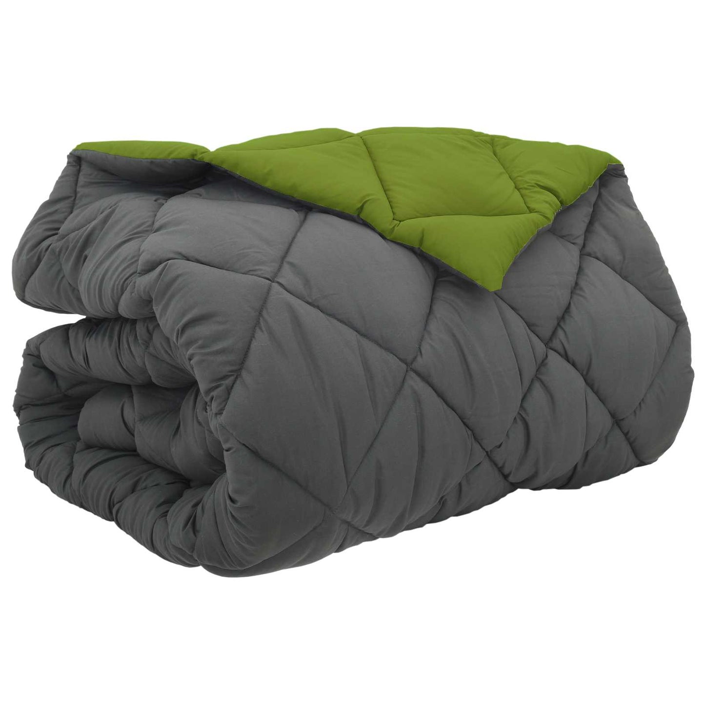 Winter Duvet Green and Anthracite 200 x 200 cm Microfiber