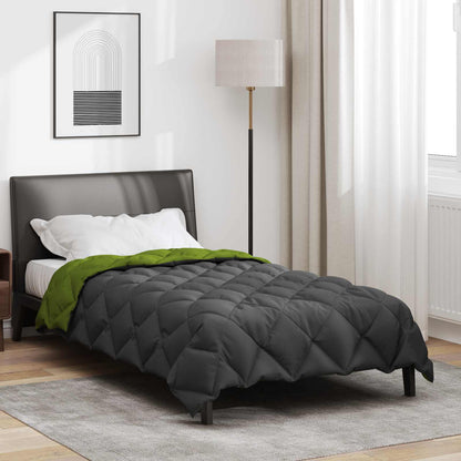 Winter Duvet Green and Anthracite 155 x 220 cm Microfiber