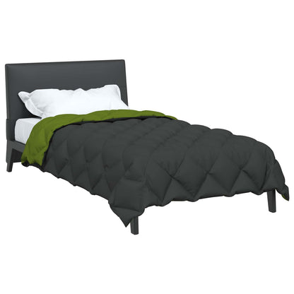 Winter Duvet Green and Anthracite 155 x 220 cm Microfiber