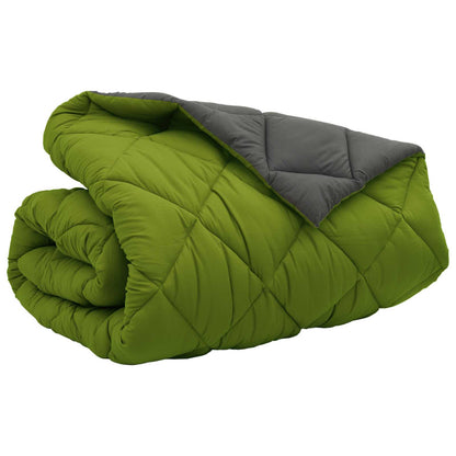 Winter Duvet Green and Anthracite 200 x 220 cm Microfiber