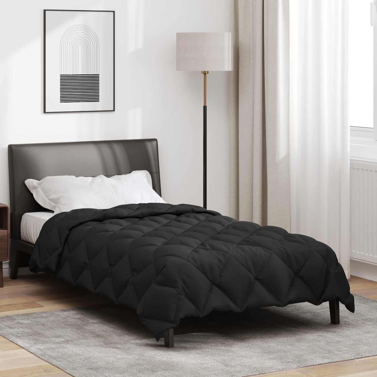 Winter Duvet Black 135 x 220 cm Microfiber