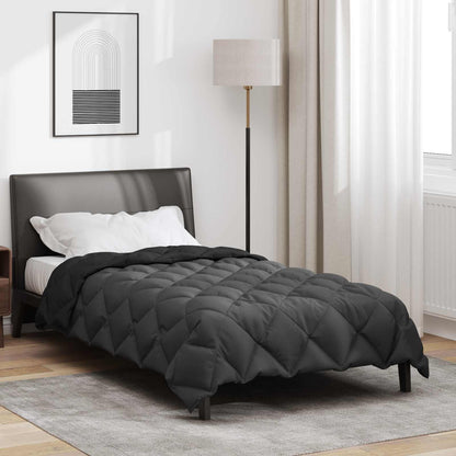 Winter Duvet Black and Anthracite 135 x 220 cm Microfiber