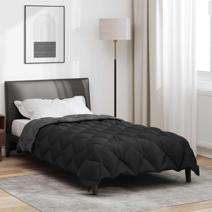 Winter Duvet Black and Anthracite 135 x 220 cm Microfiber
