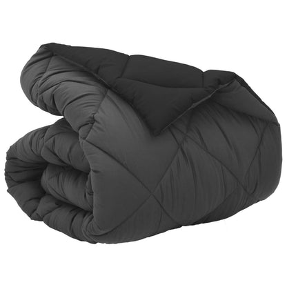 Winter Duvet Black and Anthracite 140 x 220 cm Microfiber