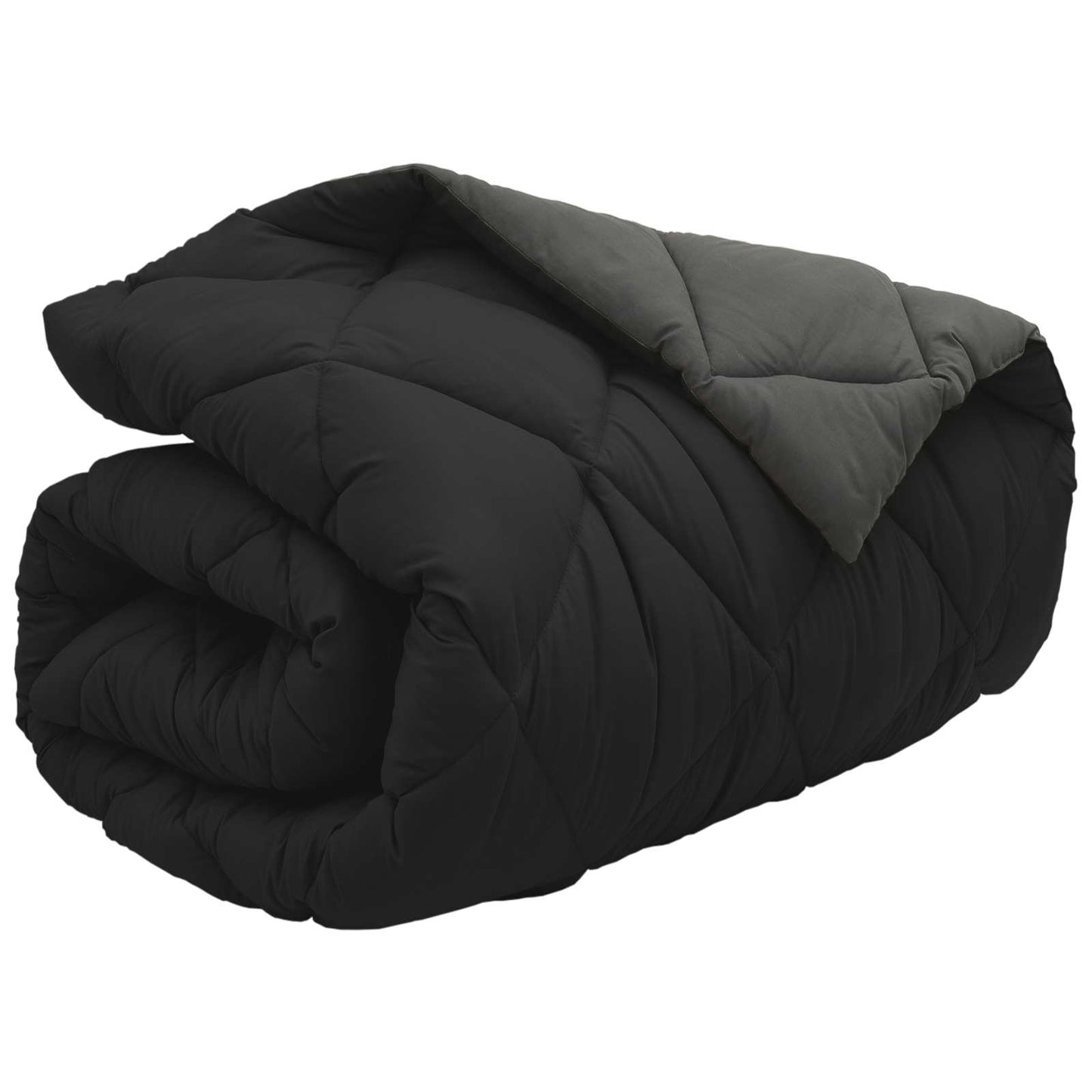 Winter Duvet Black and Anthracite 140 x 220 cm Microfiber