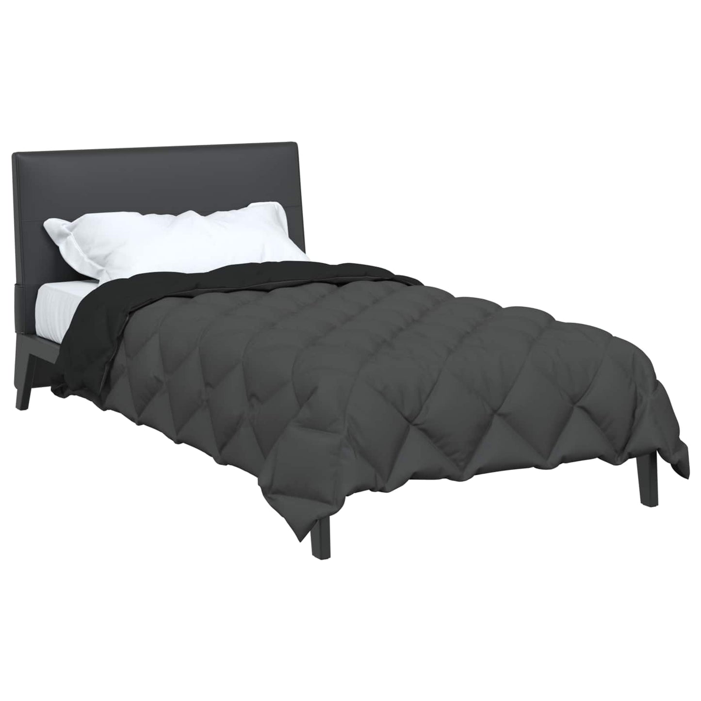 Winter Duvet Black and Anthracite 140 x 220 cm Microfiber