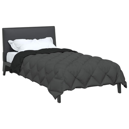 Winter Duvet Black and Anthracite 140 x 220 cm Microfiber