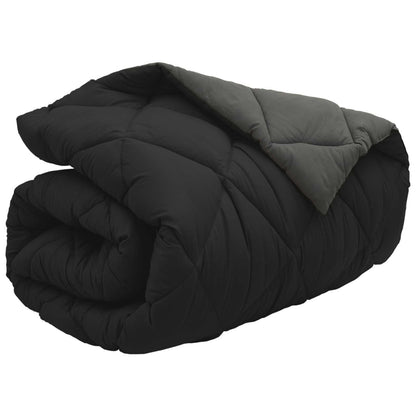 Winter Duvet Black and Anthracite 155 x 220 cm Microfiber
