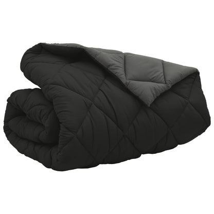 Winter Duvet Black and Anthracite 220 x 260 cm Microfiber
