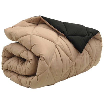 Winter Duvet Black and Taupe 135 x 200 cm Microfiber