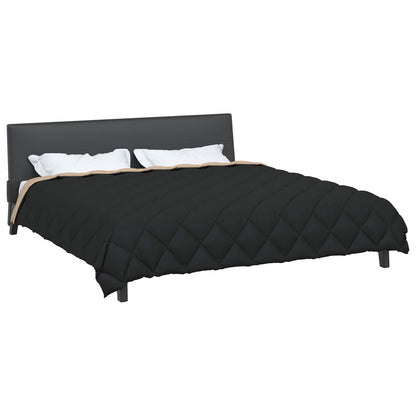 Winter Duvet Black and Taupe 200 x 240 cm Microfiber