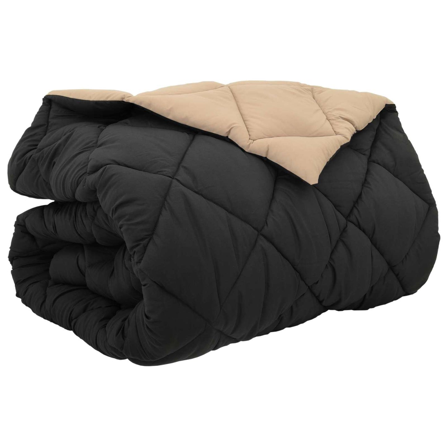 Winter Duvet Black and Taupe 200 x 220 cm Microfiber