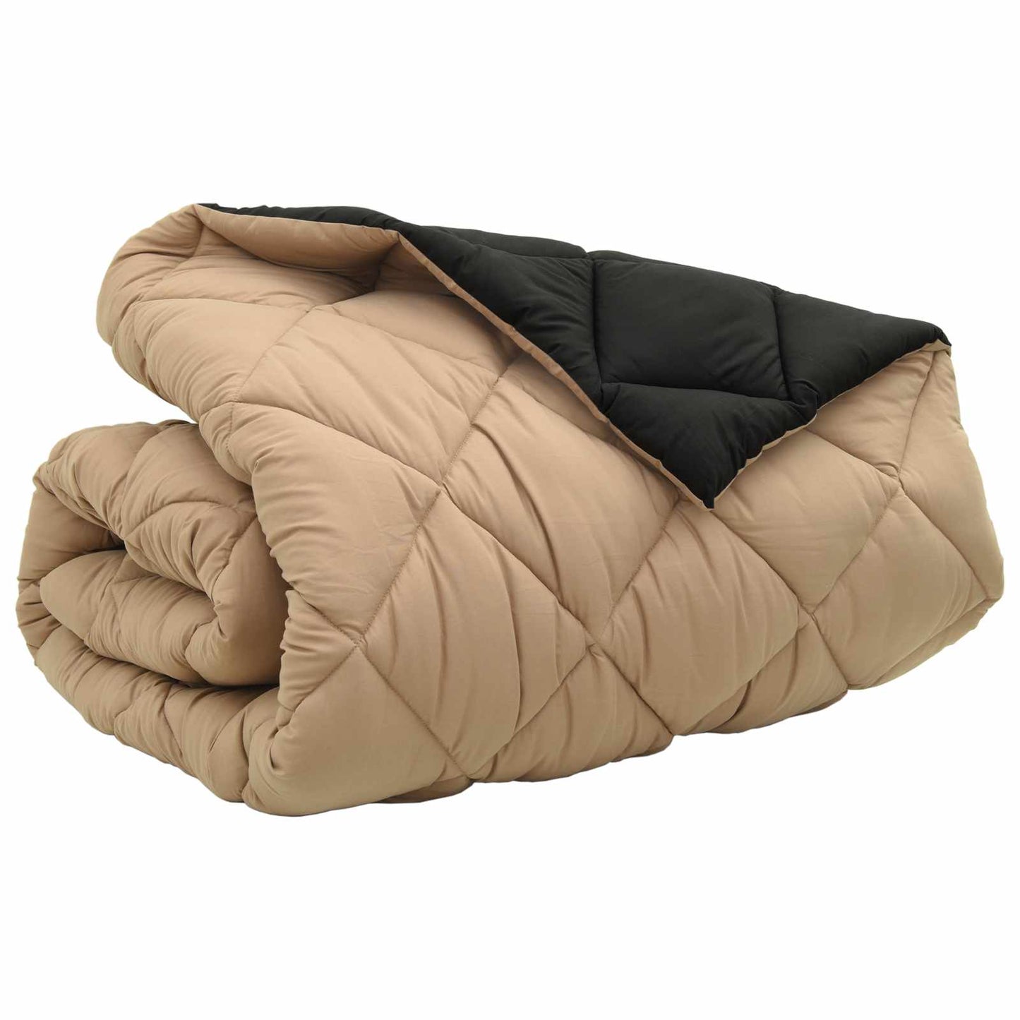 Winter Duvet Black and Taupe 220 x 240 cm Microfiber