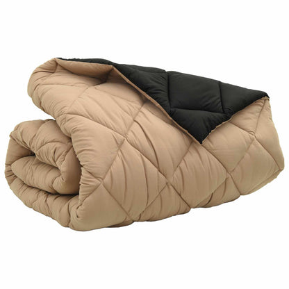 Winter Duvet Black and Taupe 240 x 260 cm Microfiber
