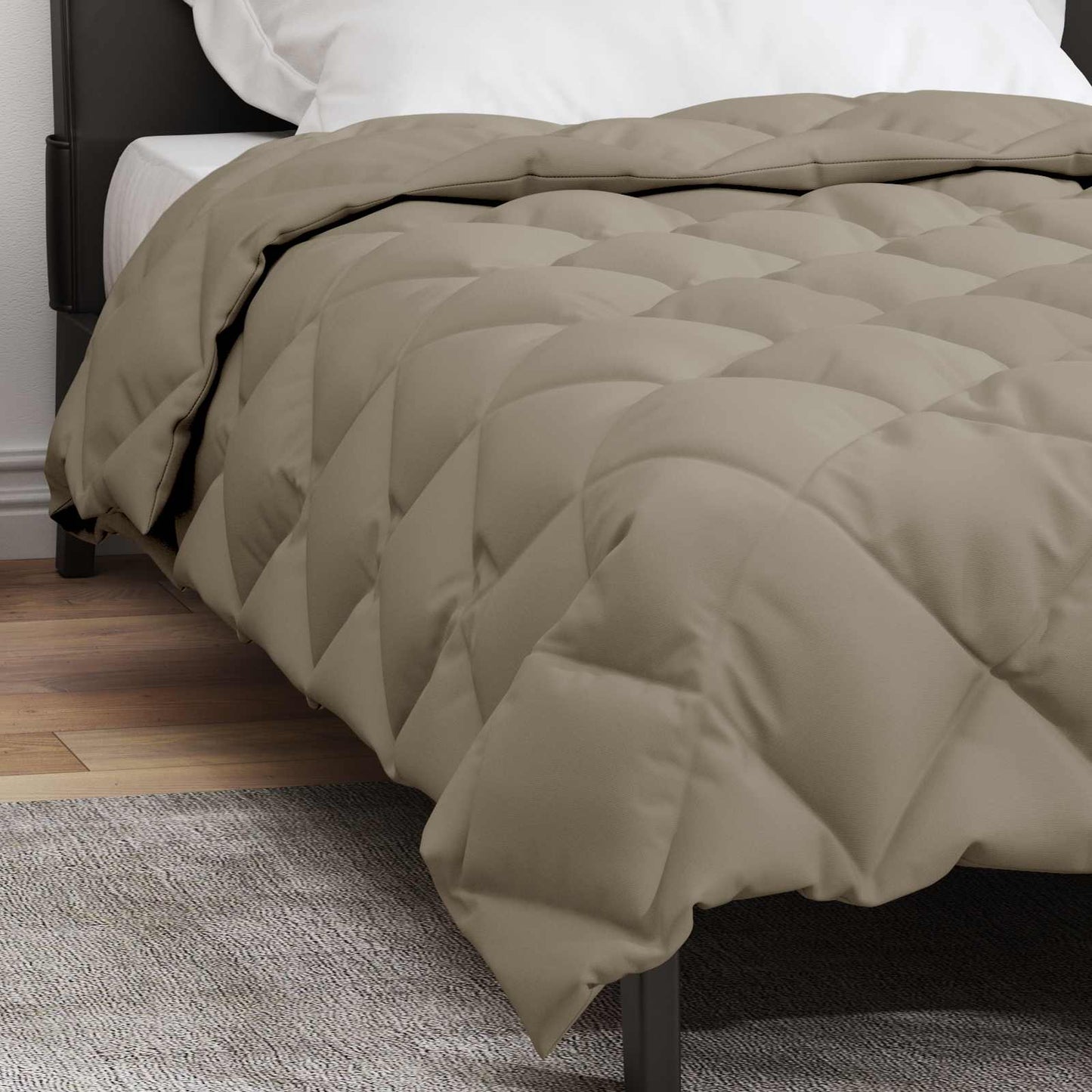 Winter Duvet Light Grey 140 x 200 cm Microfiber