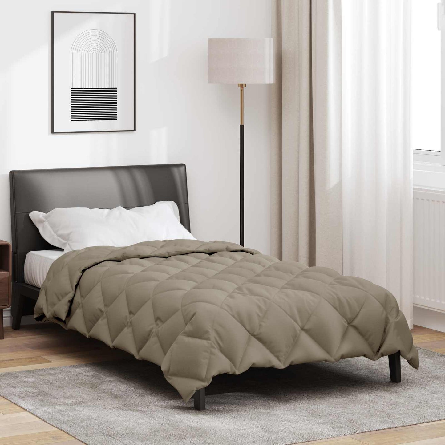 Winter Duvet Light Grey 135 x 220 cm Microfiber