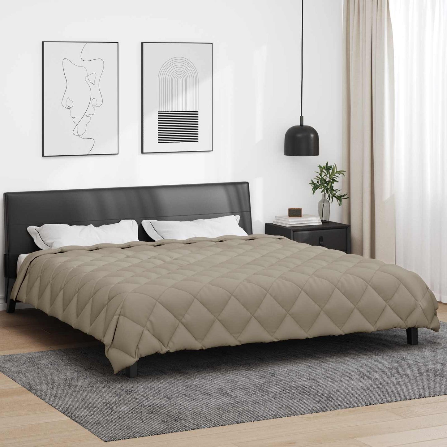 Winter Duvet Light Grey 220 x 240 cm Microfiber