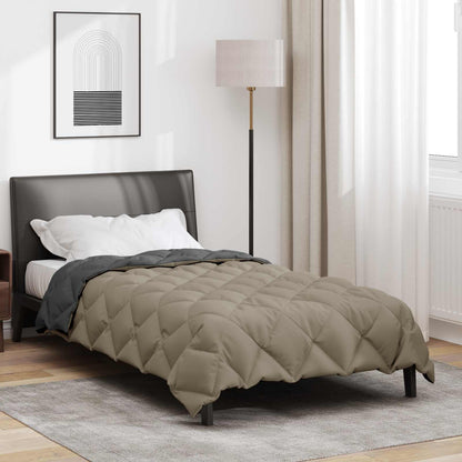 Winter Duvet Light Grey and Anthracite 135 x 200 cm Microfiber
