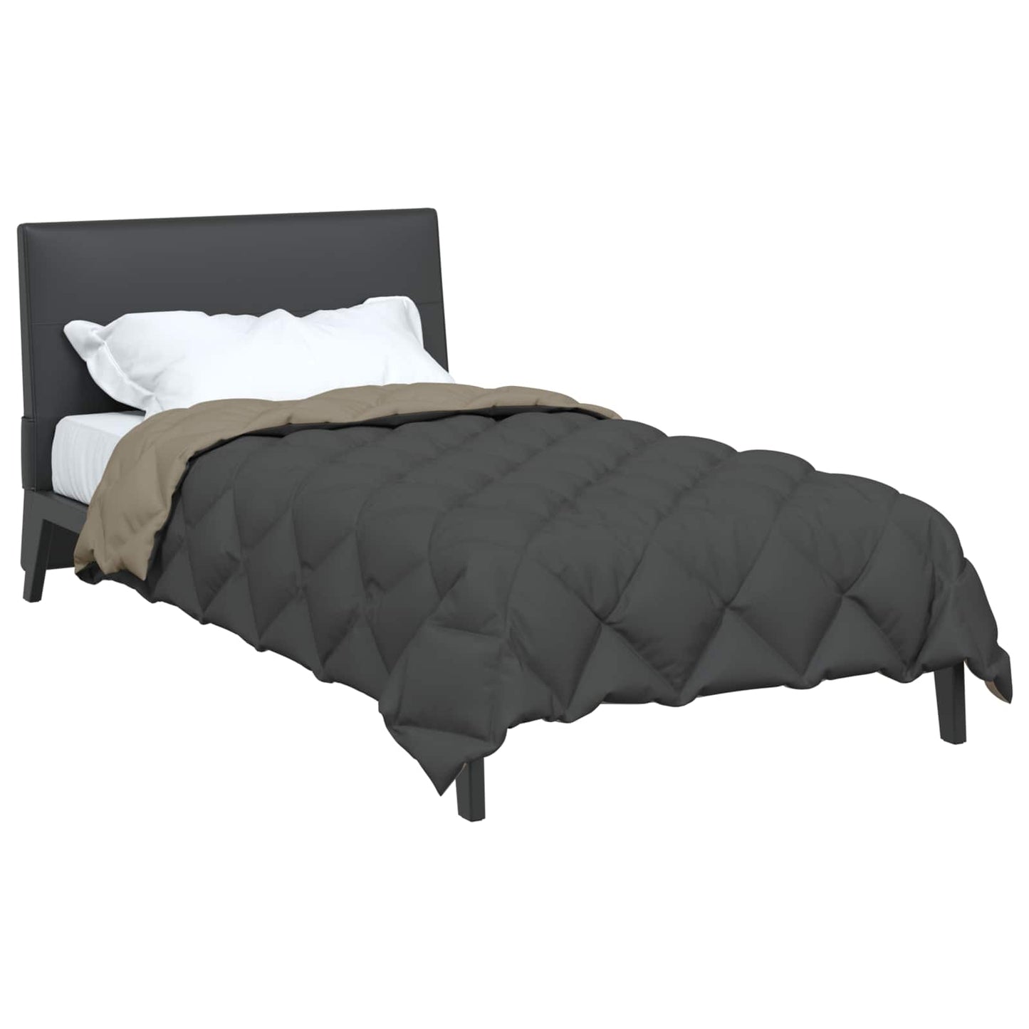 Winter Duvet Light Grey and Anthracite 140 x 200 cm Microfiber