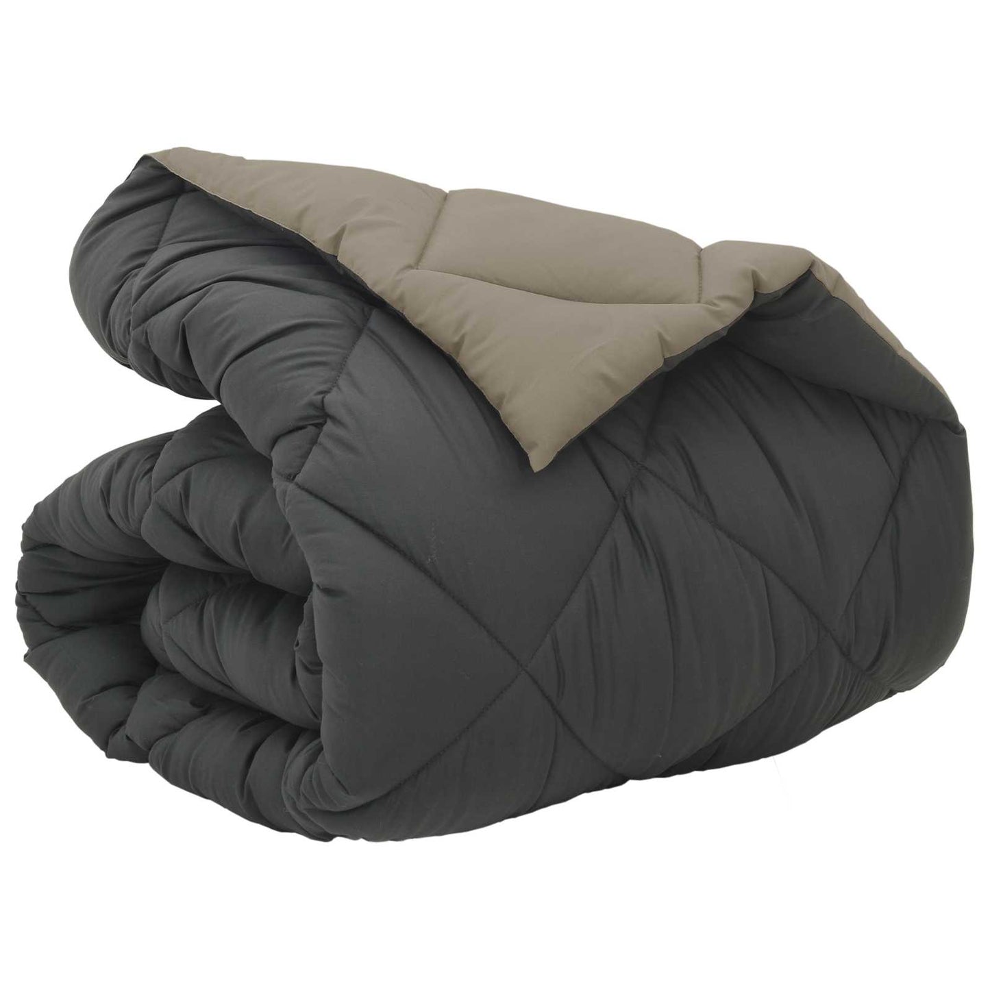 Winter Duvet Light Grey and Anthracite 155 x 220 cm Microfiber