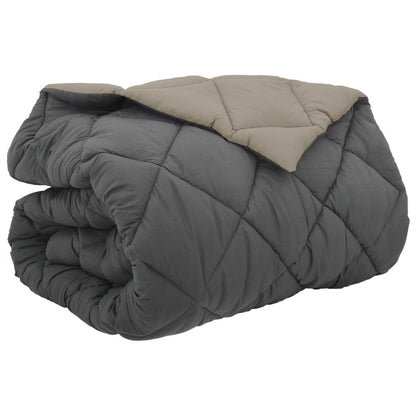 Winter Duvet Light Grey and Anthracite 200 x 240 cm Microfiber