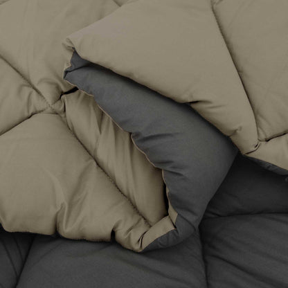 Winter Duvet Light Grey and Anthracite 135 x 220 cm Microfiber