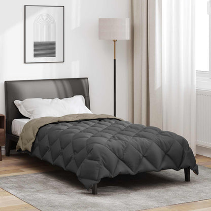 Winter Duvet Light Grey and Anthracite 135 x 220 cm Microfiber