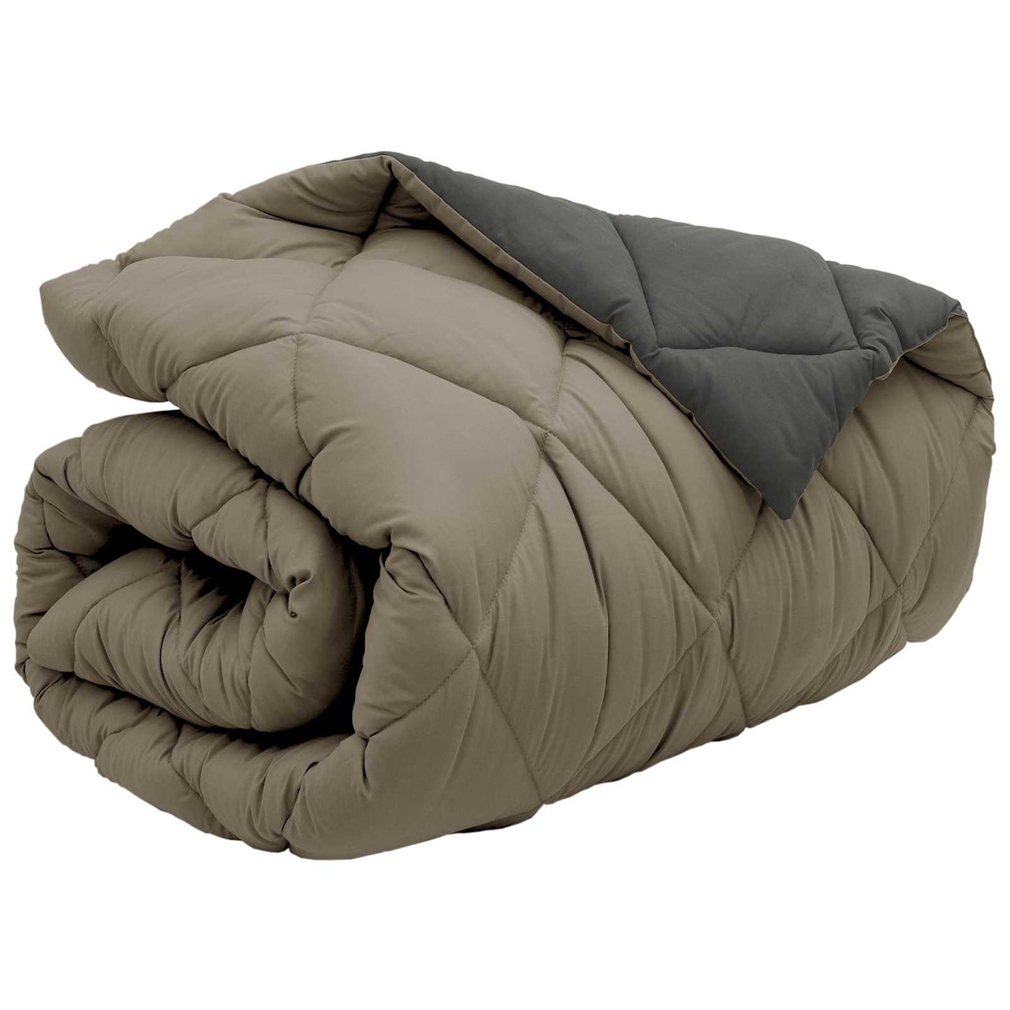 Winter Duvet Light Grey and Anthracite 135 x 220 cm Microfiber