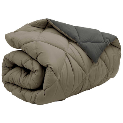 Winter Duvet Light Grey and Anthracite 140 x 220 cm Microfiber