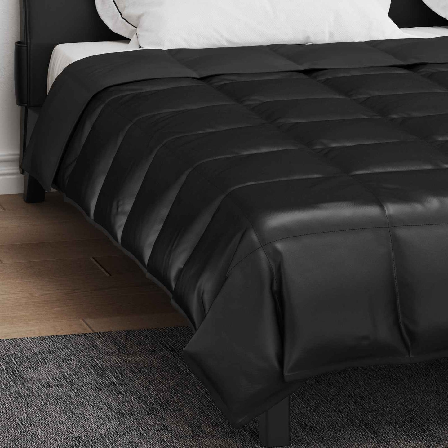 Summer Duvet Black 200 x 200 cm Satin and Microfiber