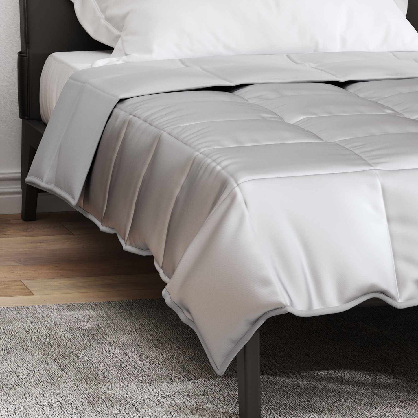 Summer Duvet Silver 140 x 220 cm Satin and Microfiber