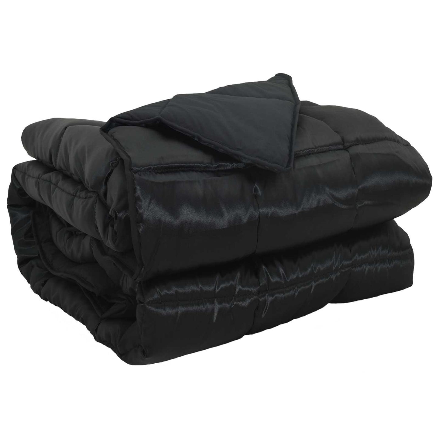 Full Year Duvet Black 220 x 260 cm Satin and Microfiber