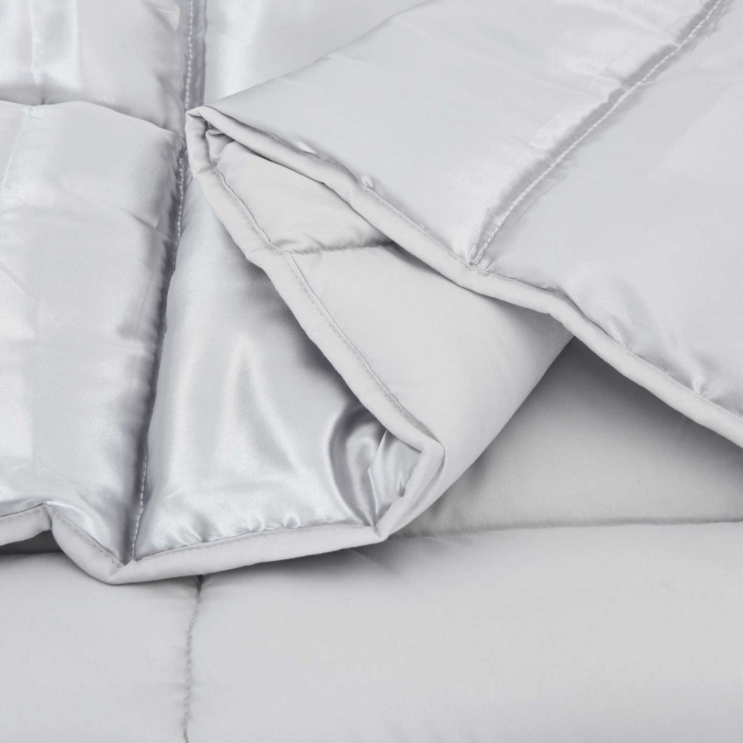 Full Year Duvet Silver 155 x 220 cm Satin and Microfiber