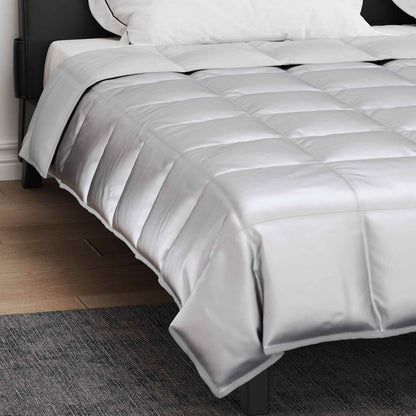 Full Year Duvet Silver 220 x 260 cm Satin and Microfiber