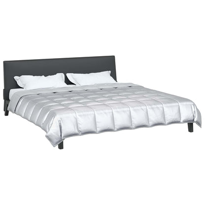 Full Year Duvet Silver 240 x 260 cm Satin and Microfiber