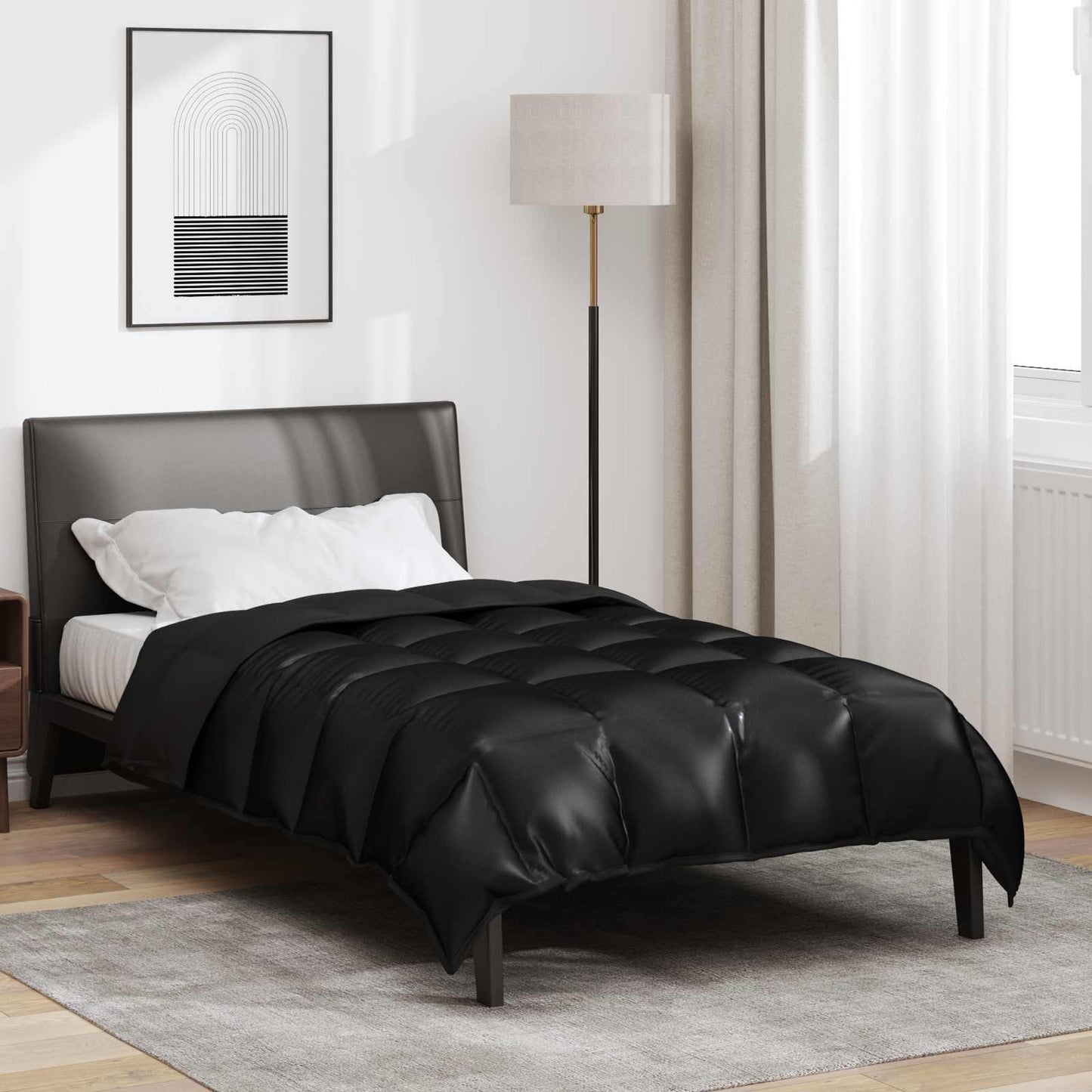 Winter Duvet Black 155 x 220 cm Satin and Microfiber