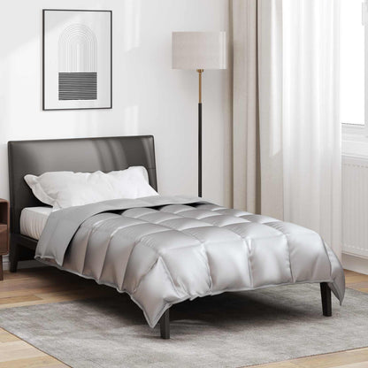 Winter Duvet Silver 135 x 220 cm Satin and Microfiber