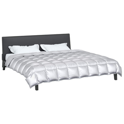 Winter Duvet Silver 240 x 260 cm Satin and Microfiber