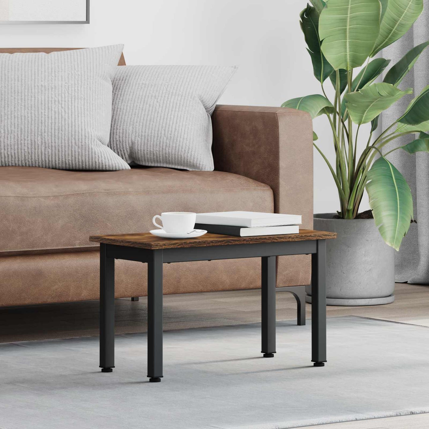 Coffee Table Smoke Oak 60 x 30 x 36 cm Engineered Wood