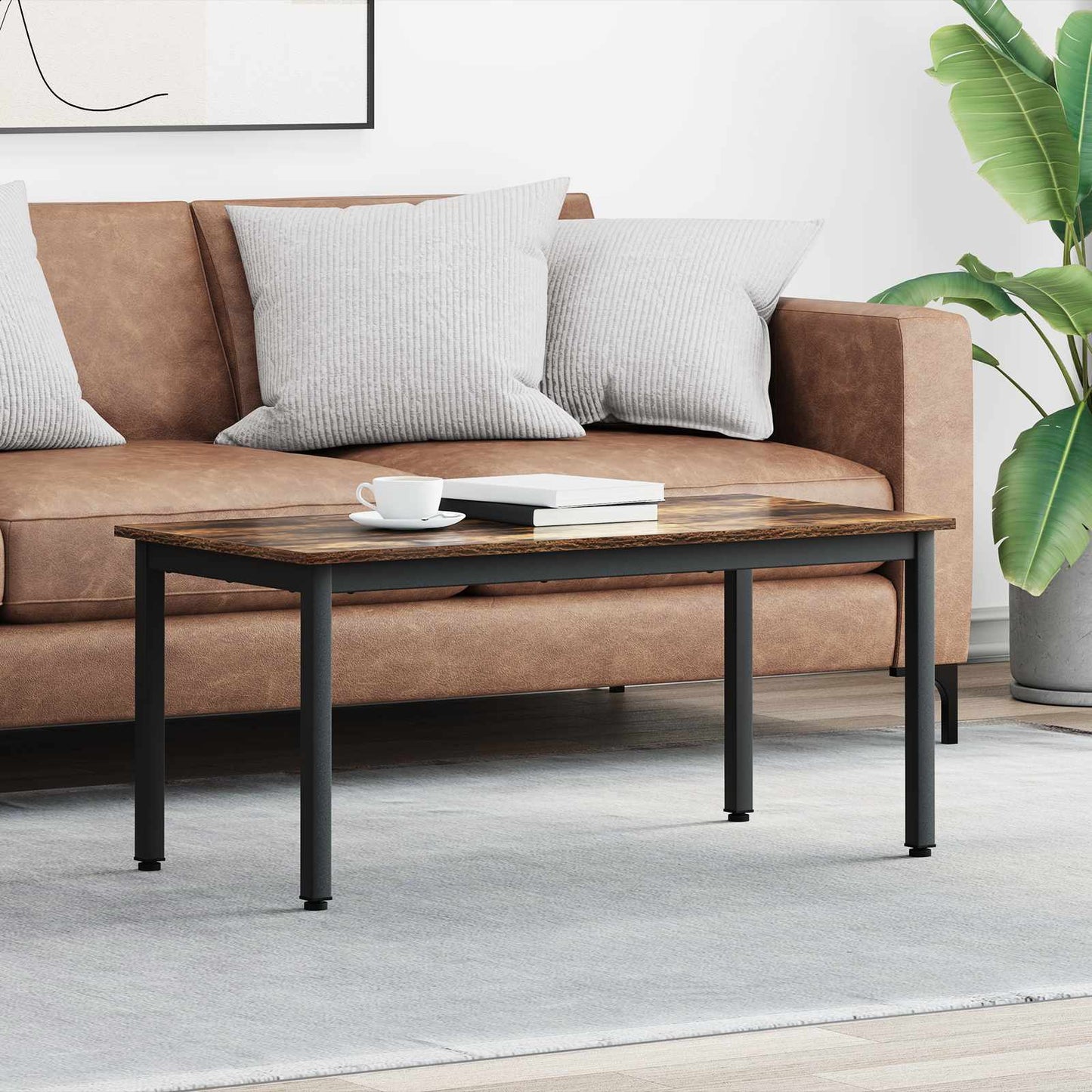 Coffee Table Smoke Oak 100 x 50 x 45 cm Engineered Wood