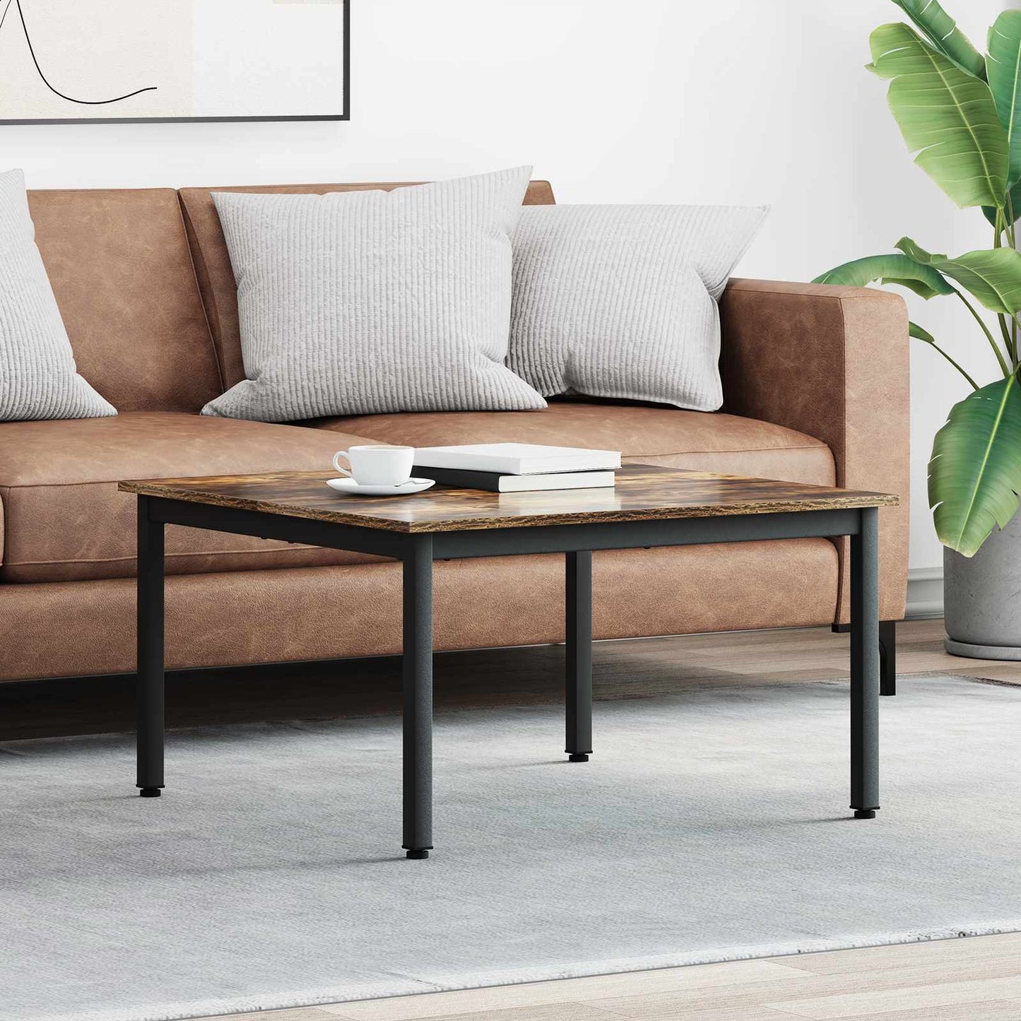 Coffee Table Smoke Oak 80 x 80 x 45 cm Engineered Wood