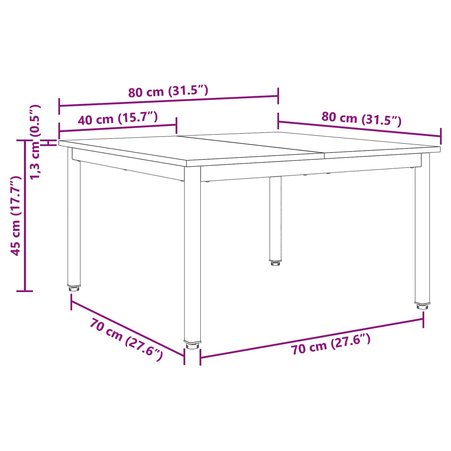 Coffee Table Artisian Oak 80 x 80 x 45 cm Engineered Wood