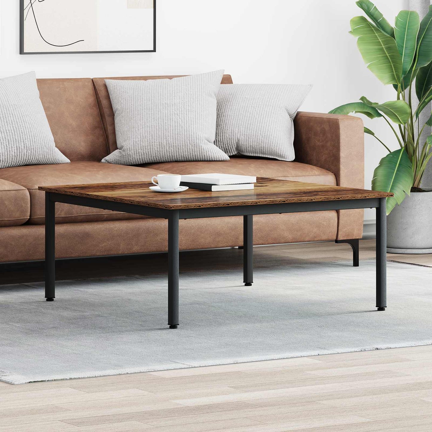 Coffee Table Old Wood 100 x 100 x 45 cm Engineered Wood